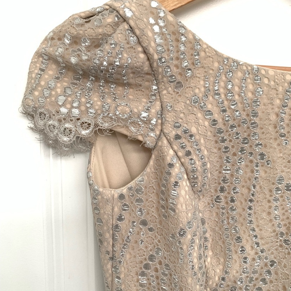 Cream Lace Mini Dress, size 0, bride bachelorette secondlook dress
